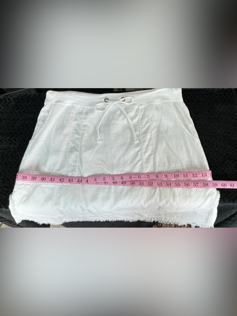 White Asymmetrical Drawstring Skirt - Unbranded - Picture 5 of 7